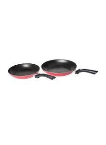 Pigeon 2-Piece Kitchenware Fry Pan Set, Black/Red, 24 cm, 28 cm